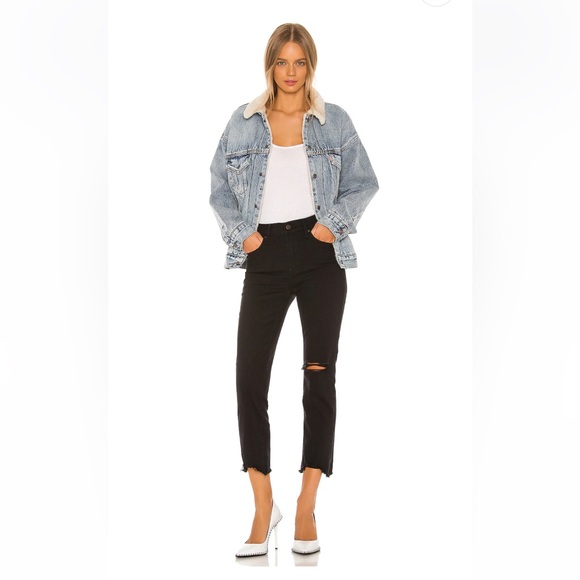 Levi’s Black 724 High Rise Straight Crop Jeans Size 24 - Picture 1 of 16